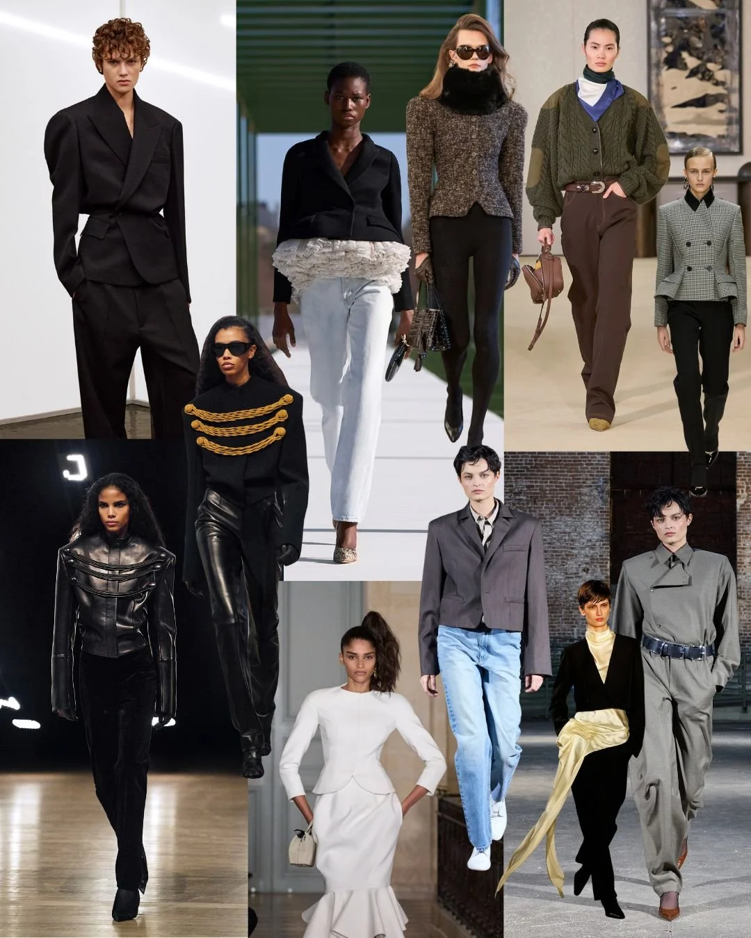 80s cut jackets and trousers on the autumn/winter 2026 runway