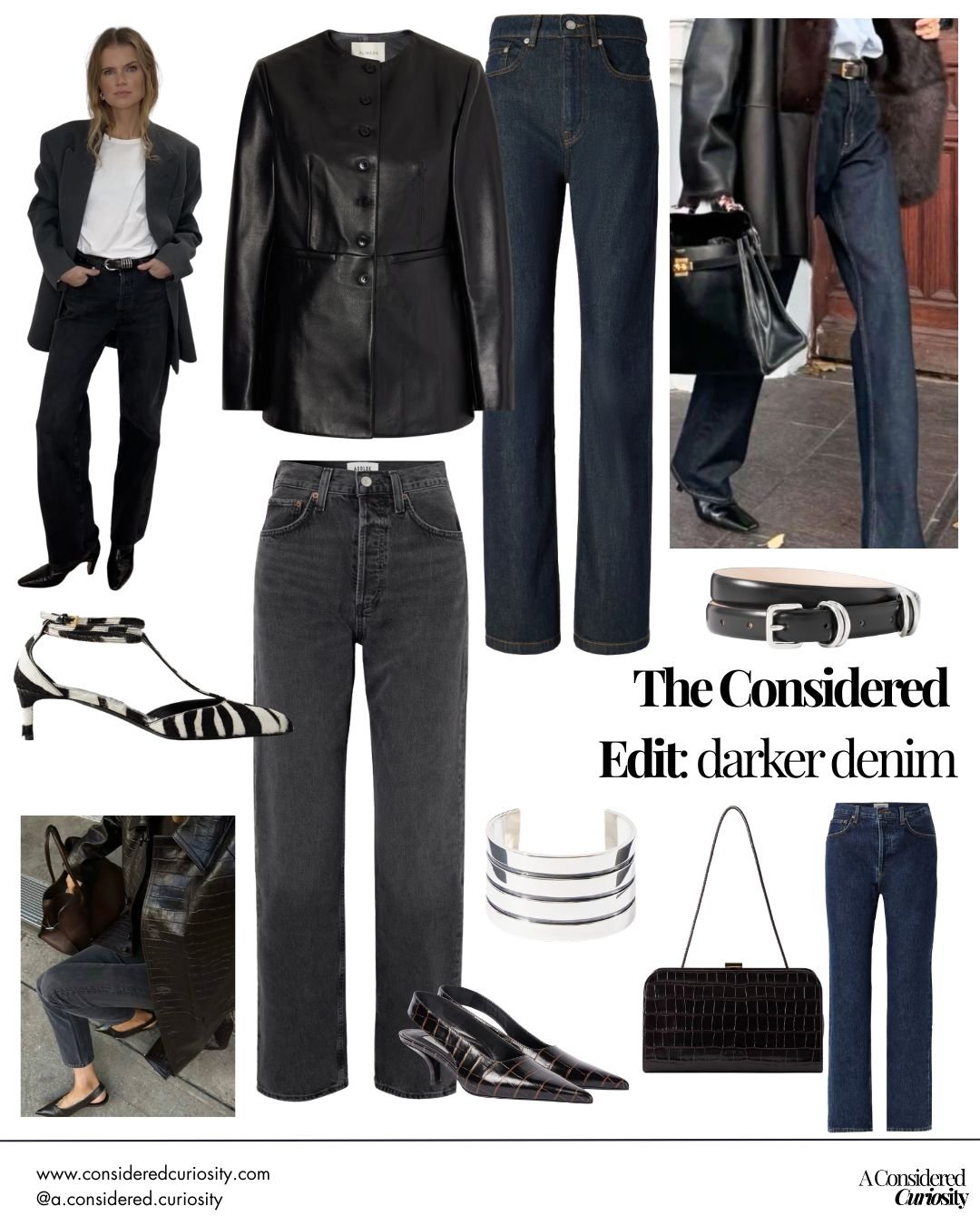 Dark denim options and styling