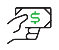 Hand holding a dollar bill