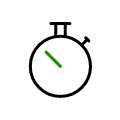 A green pencil with a sharpened tip pointing downward.