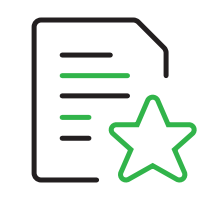 A document icon with a star overlay, indicating a highlighted or favorite report or note.