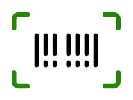 Barcode scanned in green frame