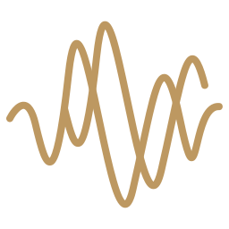 Abstract brown sound wave or waveform icon.