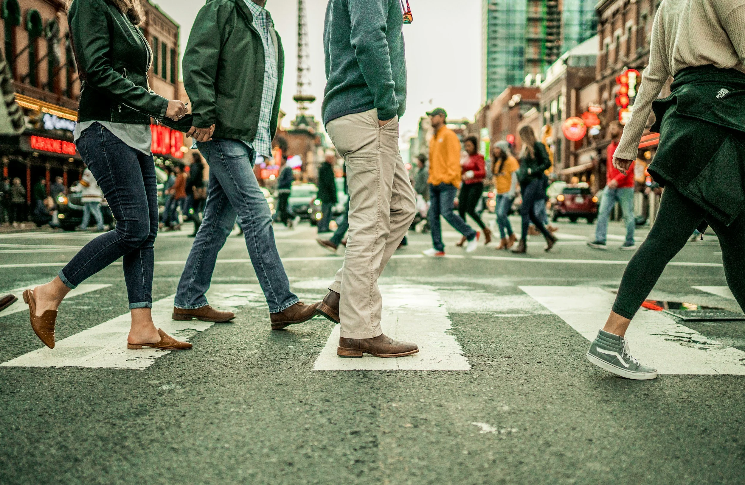 pedestrians in crosswalk