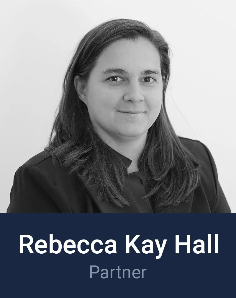 Black and white professional headshot of Rebecca Hall, Partner at Loftin Holt Hall & Hargett LLP.