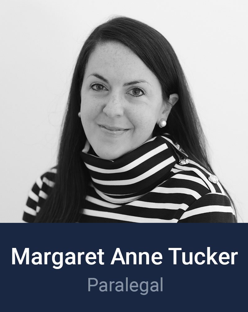 Black and white professional headshot of Margaret Tucker, Paralegal at Loftin Holt Hall & Hargett LLP.
