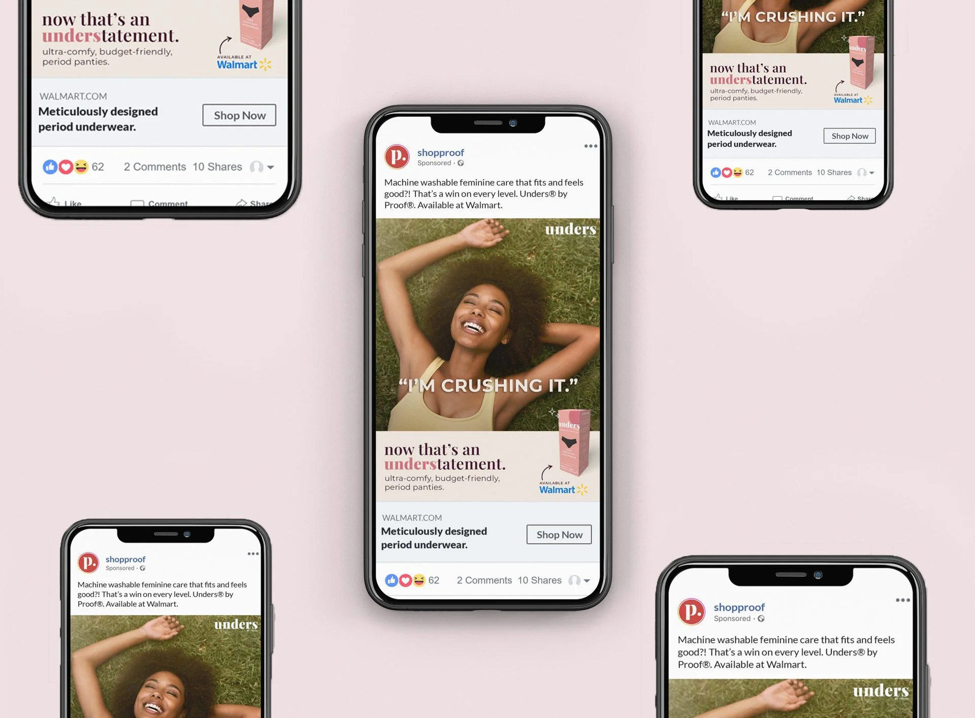 A mockup of a social media ad for Unders by Proof.