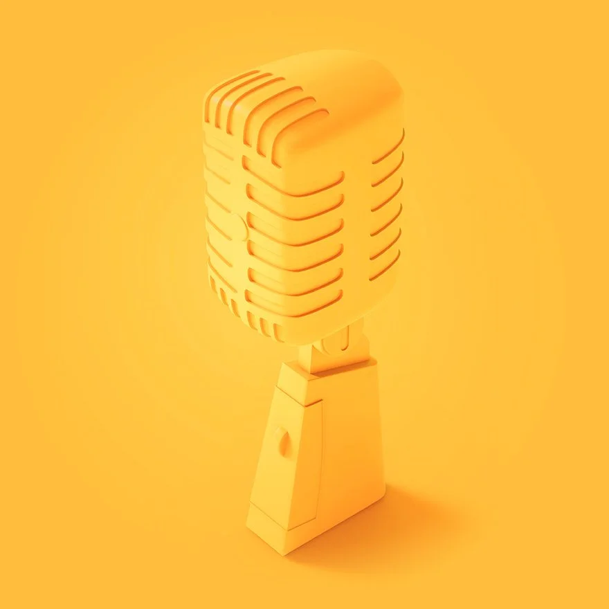 A yellow ribbon microphone