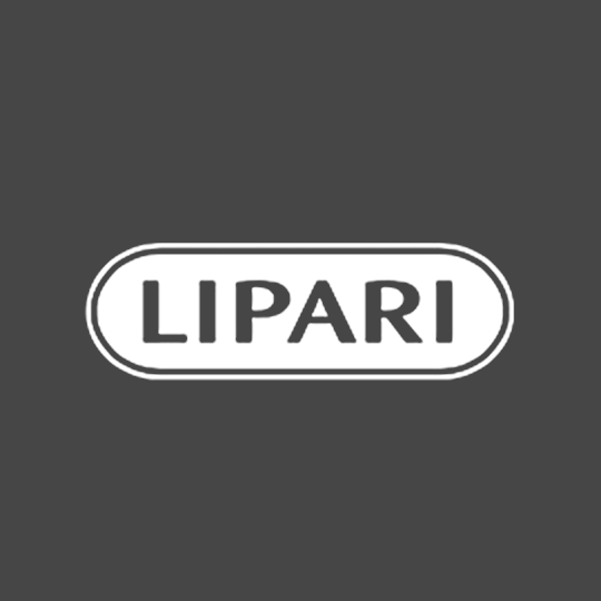 White rounded rectangular sign labeled “LIPARI” on a dark gray background
