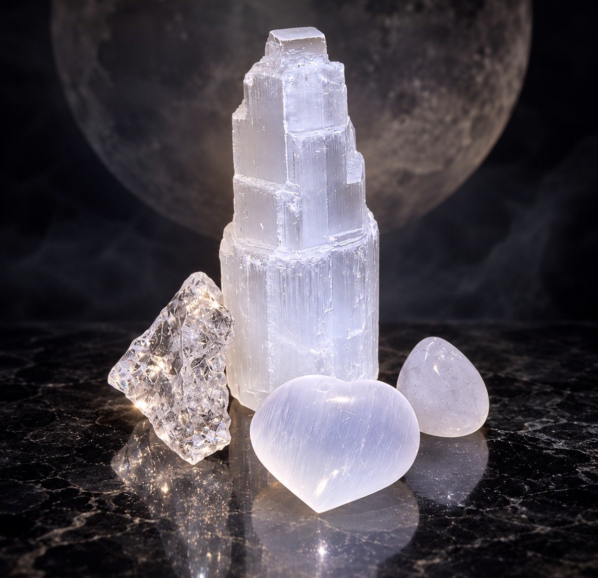 Lunartz Selenite Skyline Collection