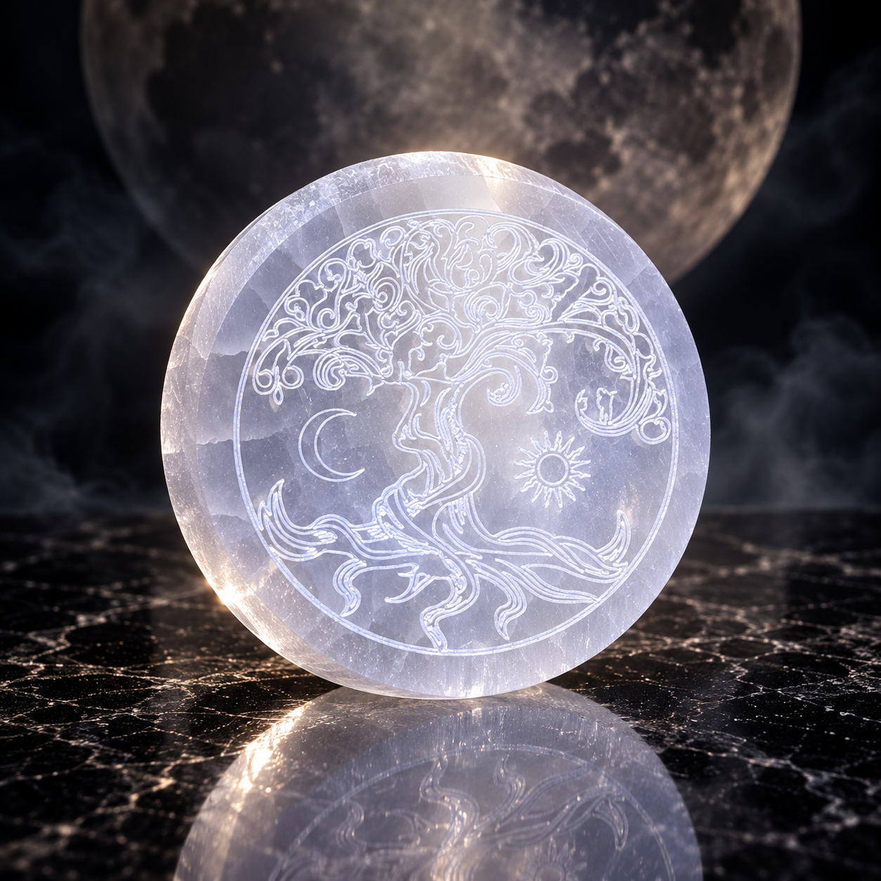 Selenite Tree of Life Charging Plate