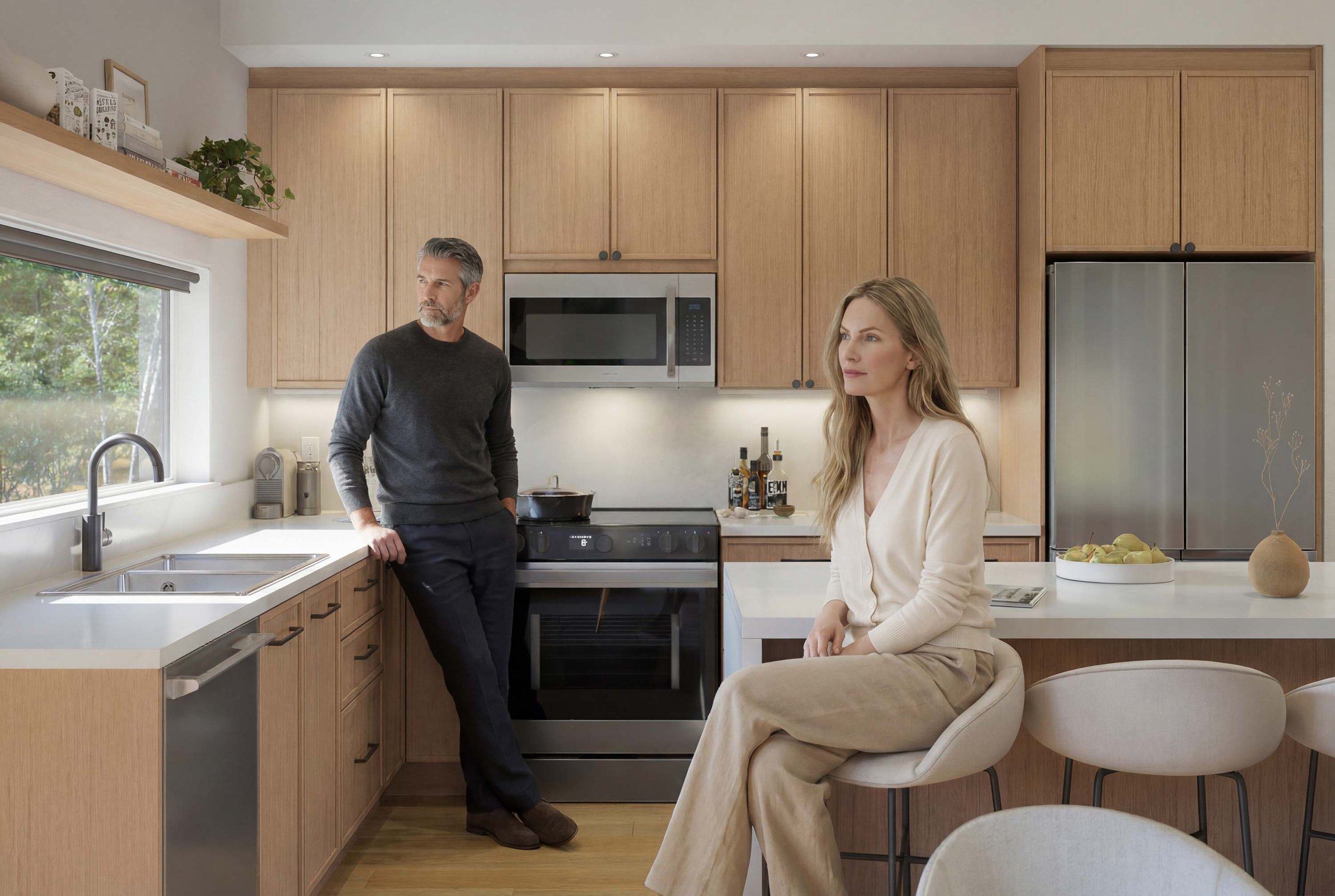 Modern kitchen inside new Liverpool development, The Point. Scandinavian design, coastal living.