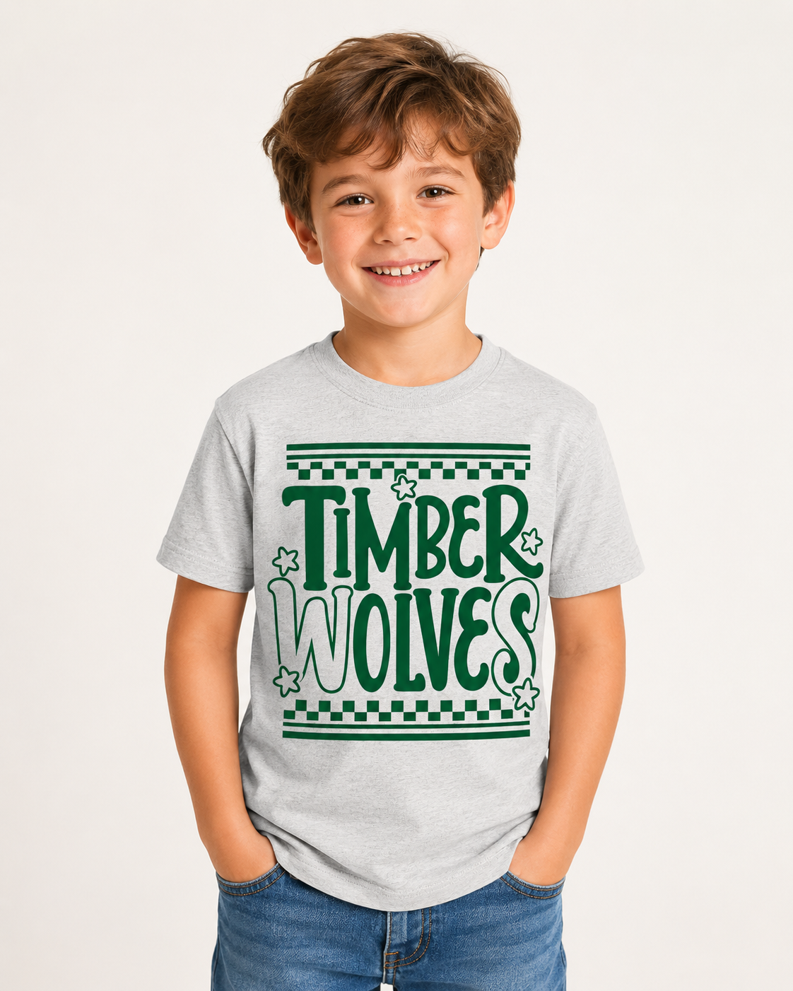Timberwolves Checkered Cheer T-shirt