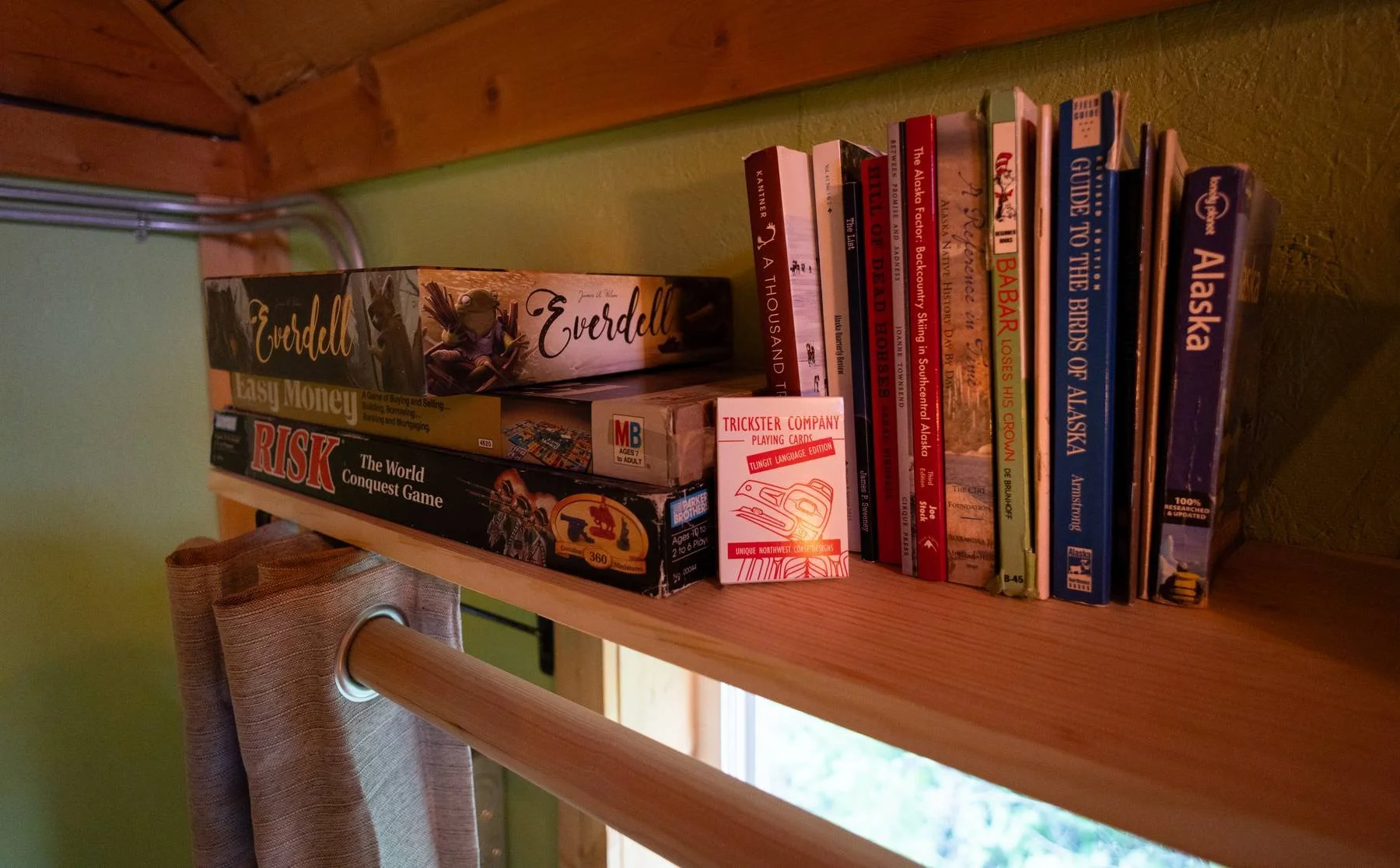 Caribou Cabin board games and books