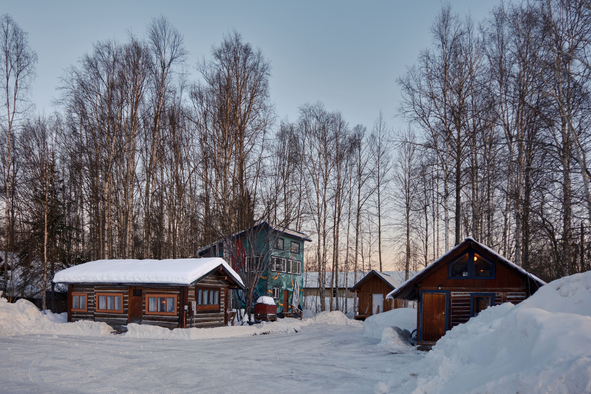 Exterior of The Radio Cabins in Talkeetna, Alaska