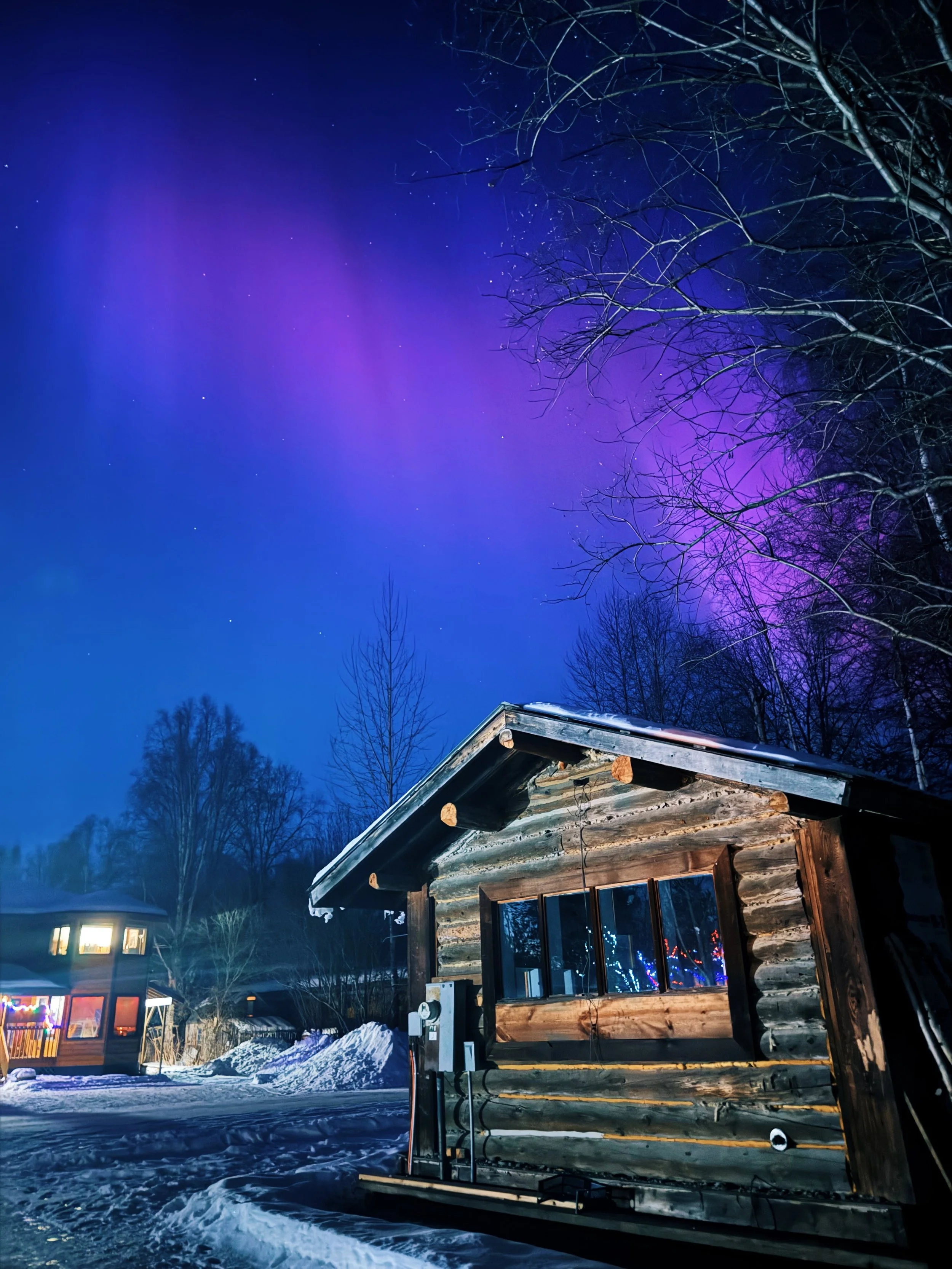 Aurora Borealis as seen from outside the Studio Cabin
