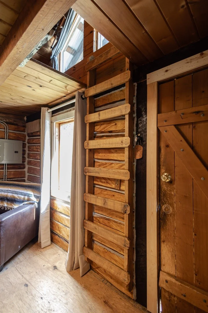 Ladder to lofted bedroom