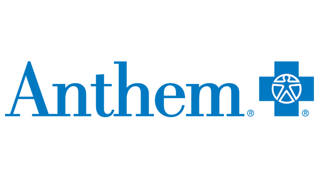 Anthem healthcare logo with blue cross and star emblem.