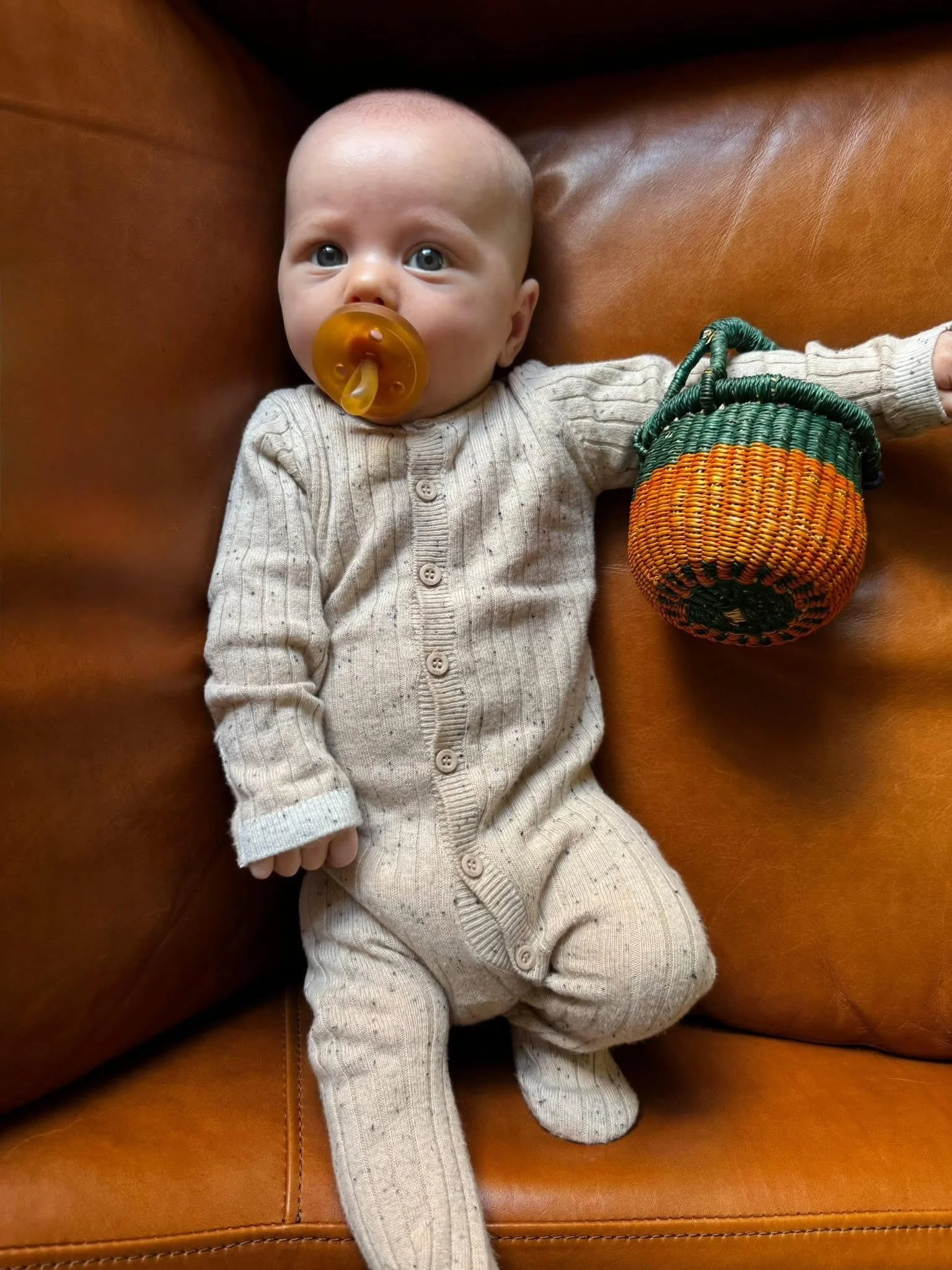 My son’s first day of morning garden with his own basket