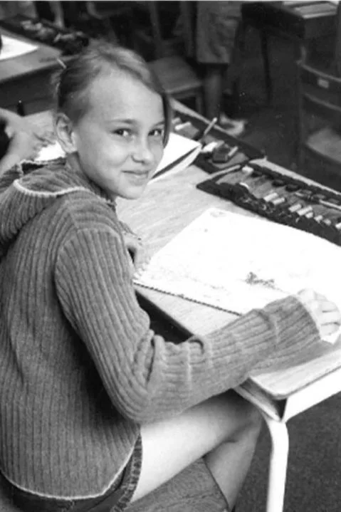 WSA yearbook photo of me drawing
