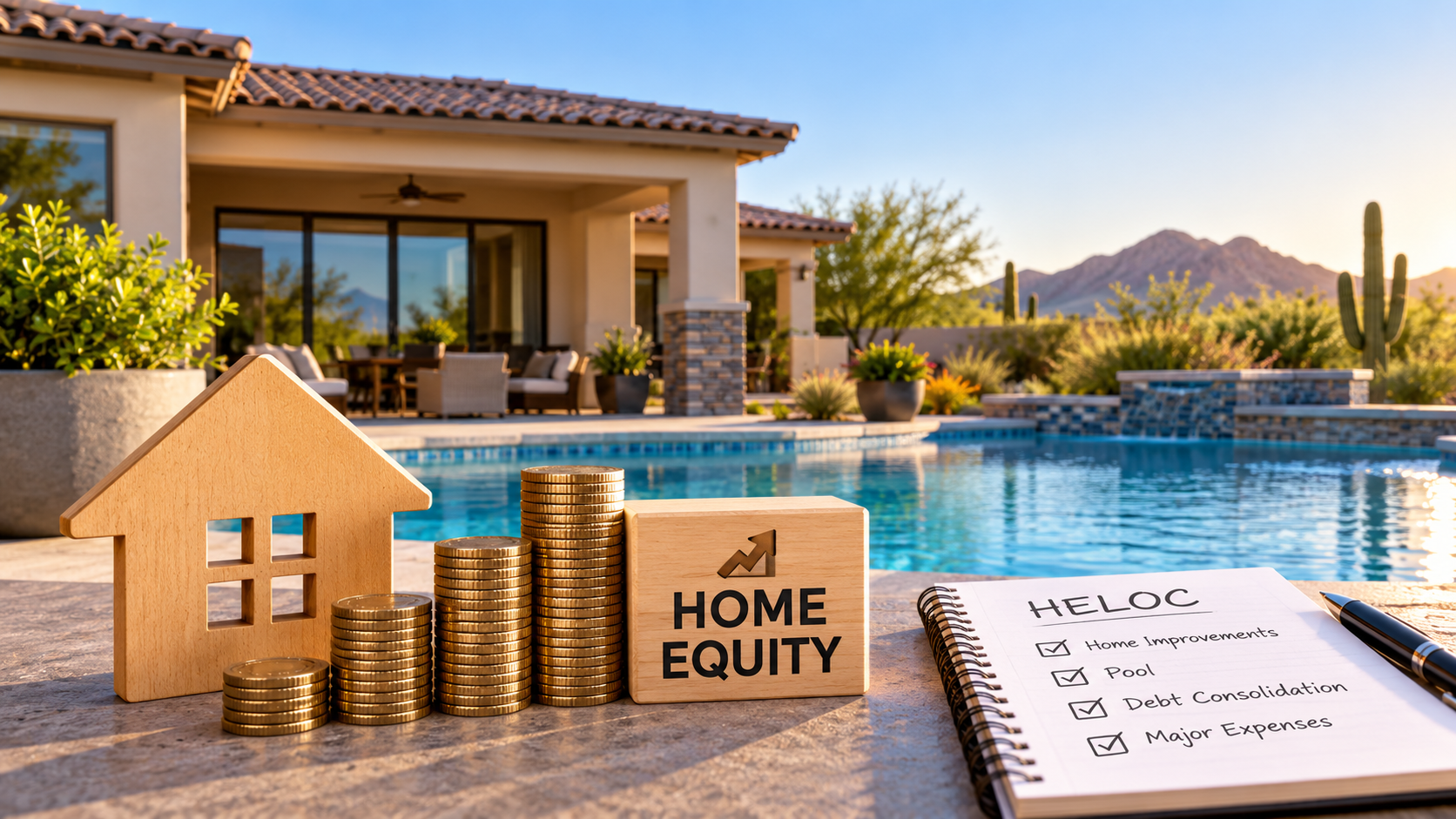 Arizona home representing how homeowners may access equity with a HELOC while keeping their existing mortgage.