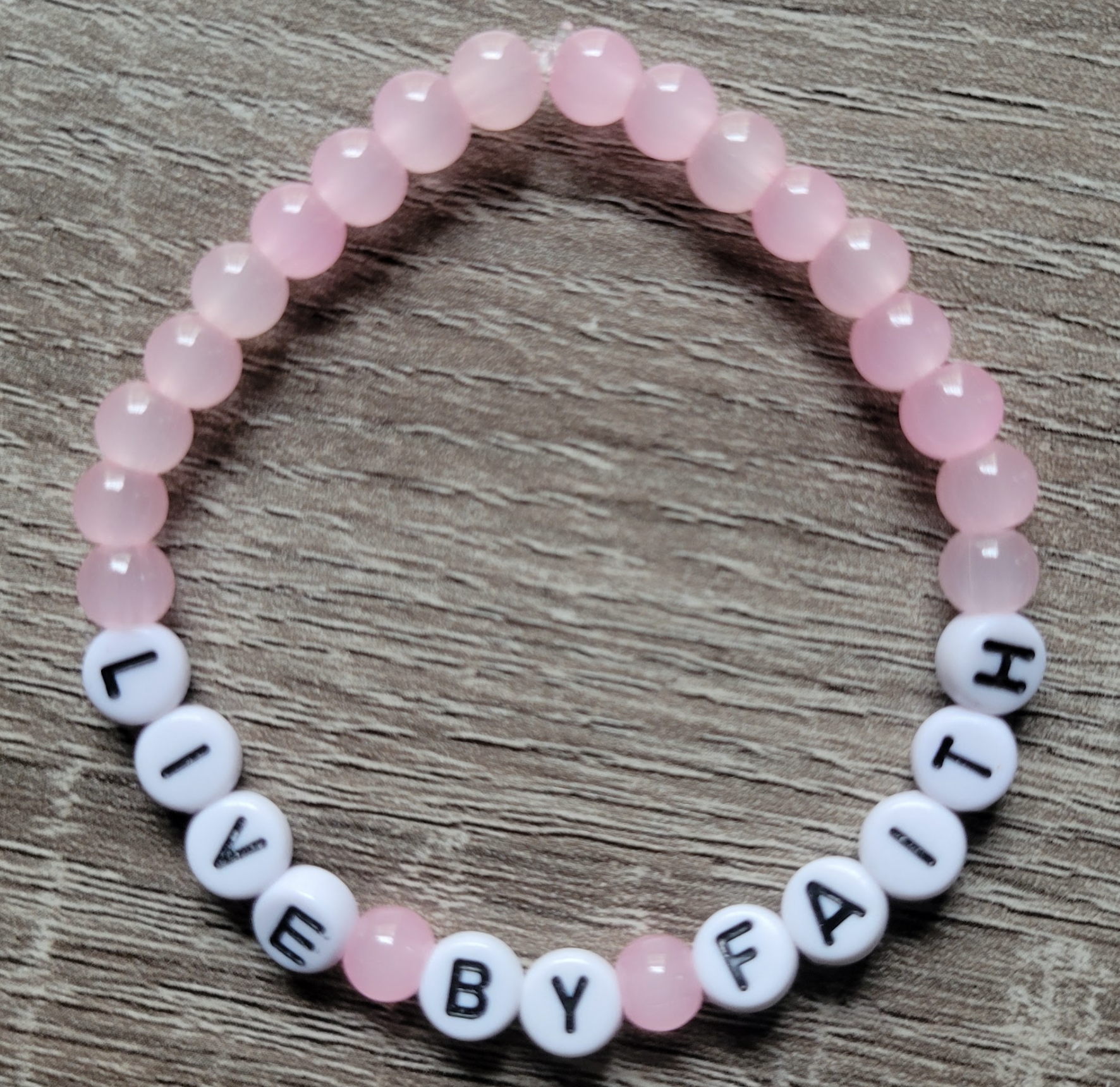 Light Pink Live By Faith Bracelet