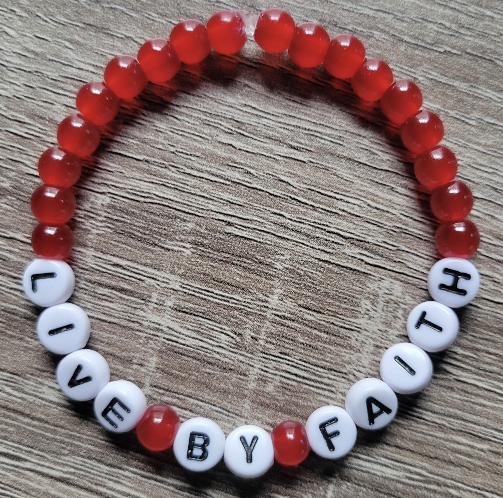 Red Live By Faith Bracelet
