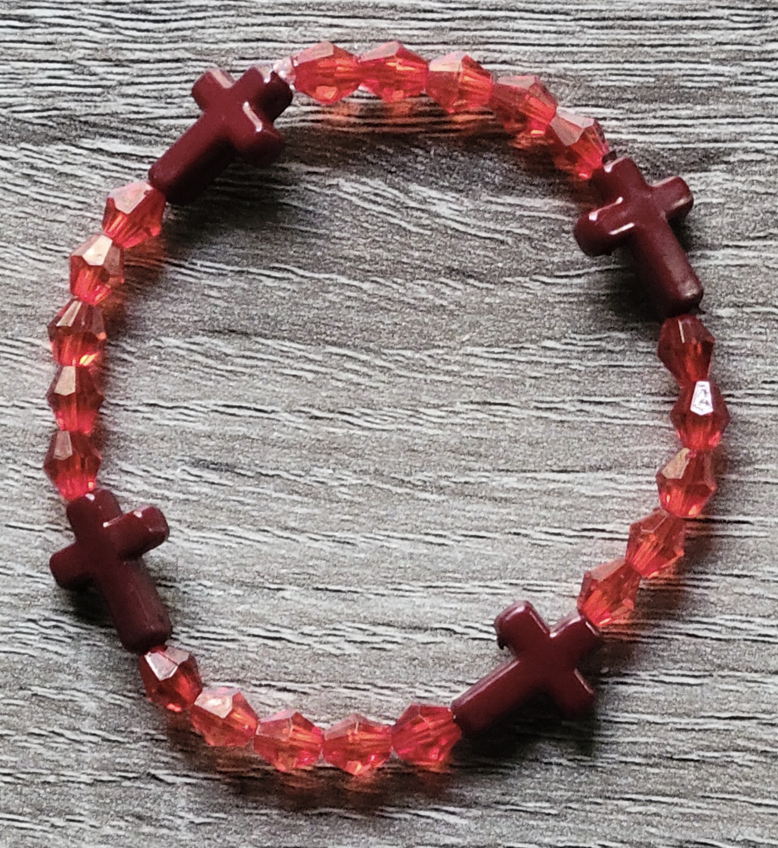 Red Crystal Cross Bracelet