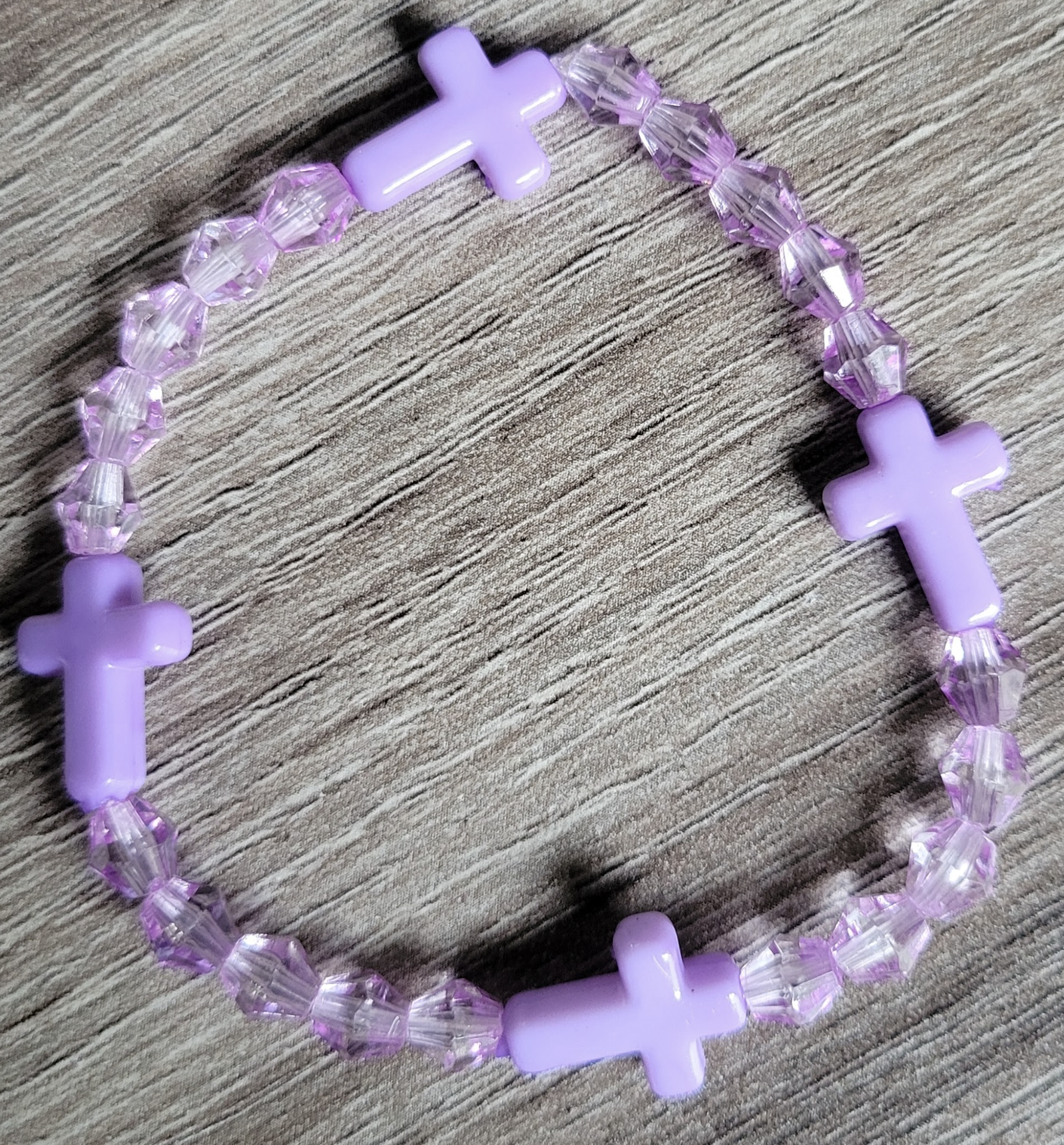 Light Purple Crystal Cross Bracelet