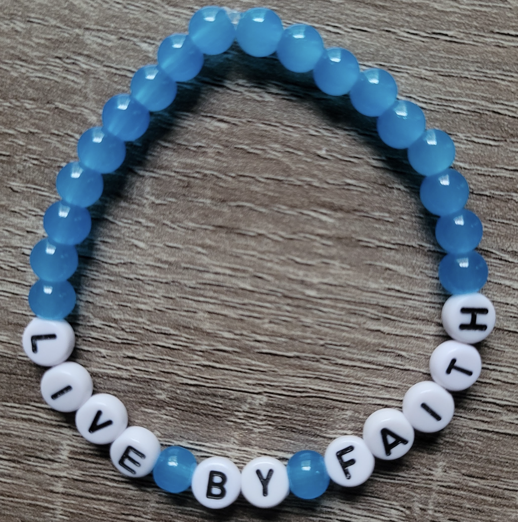 Blue Live By Faith Bracelet