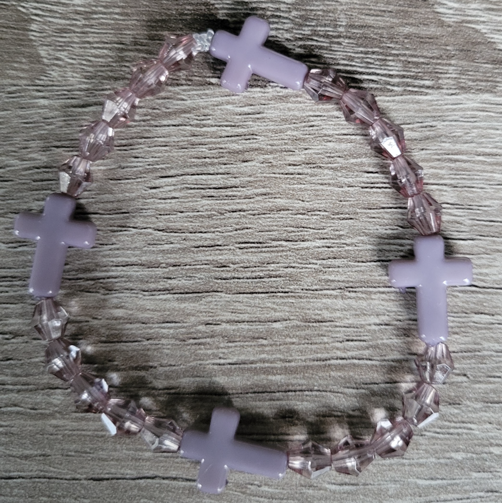 Gray Crystal Cross Bracelet