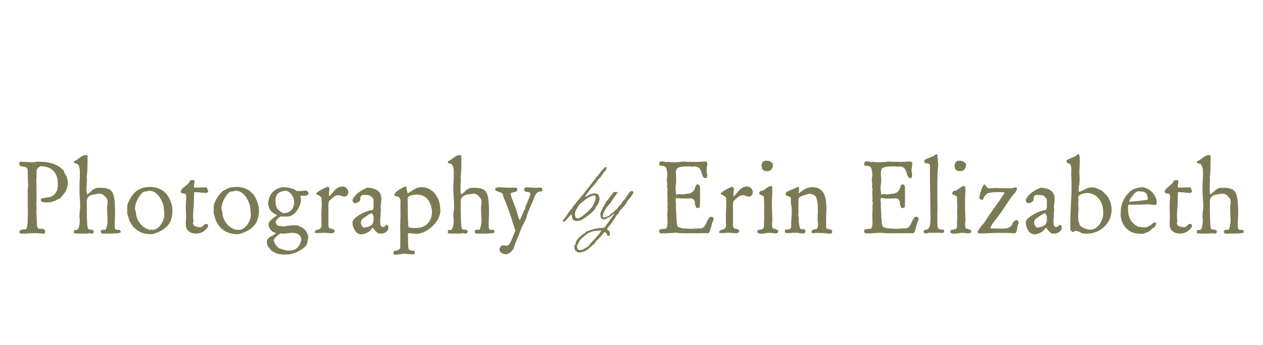 Text overlay reading "Photography by Erin Elizabeth" with a dark background.