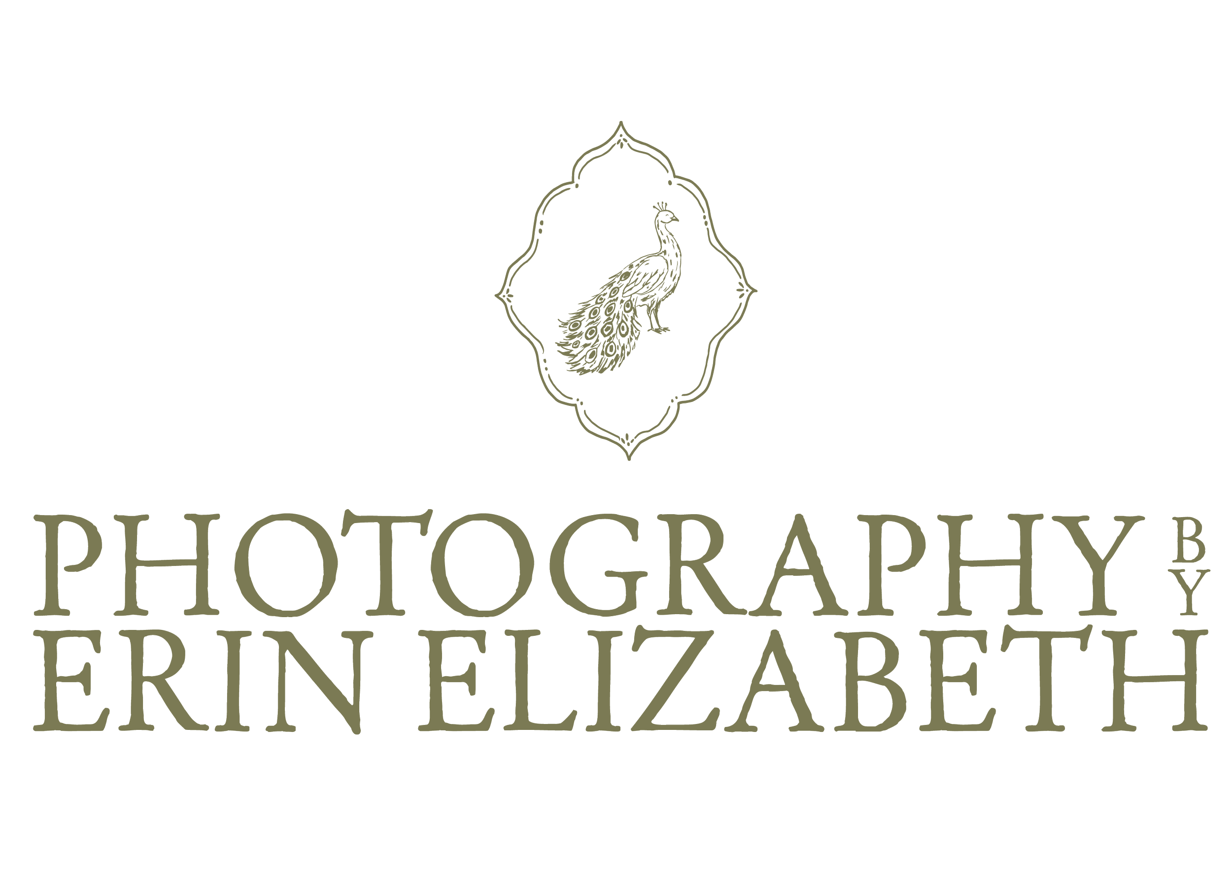 Logo for a photography business featuring a peacock illustration and text reading 'PhotograpHy by Finelle ZABEL'.