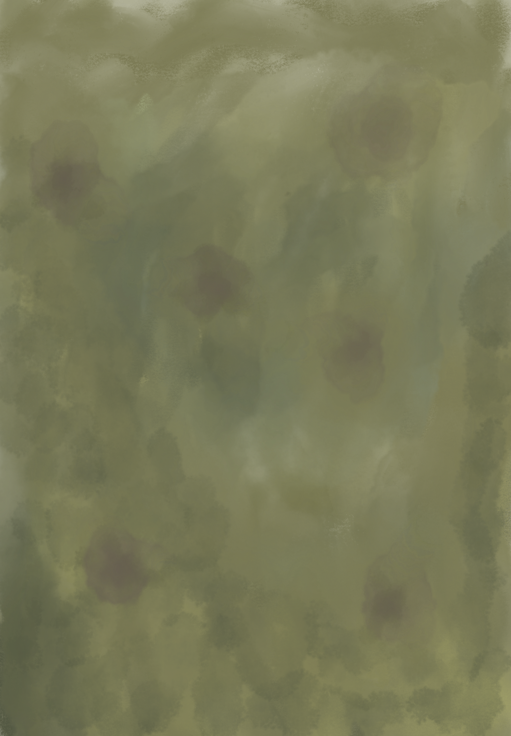The image is blurry, displaying a predominantly green and brown color.