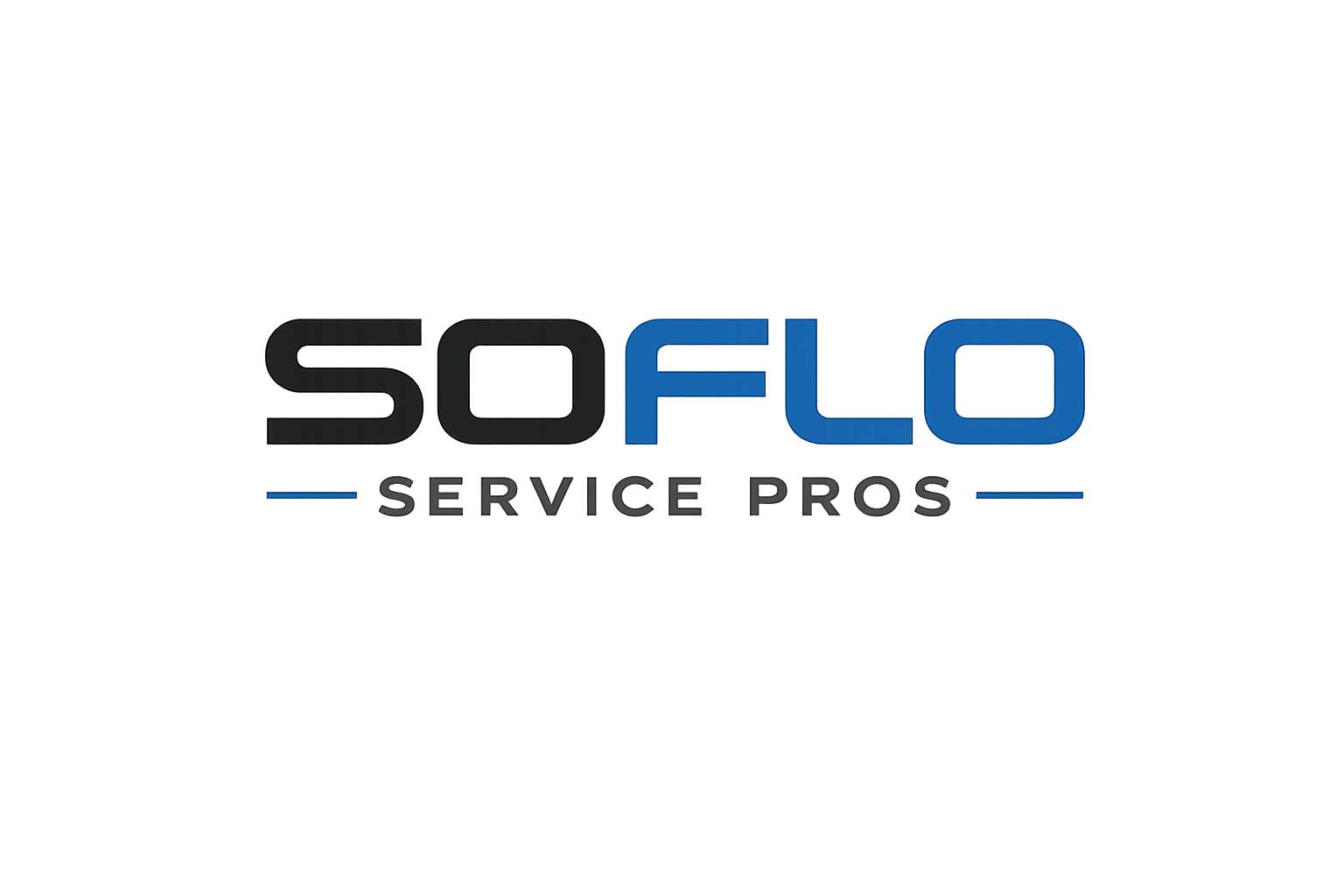 Logo for SOFLO Service Pros with distorted colors and effects.