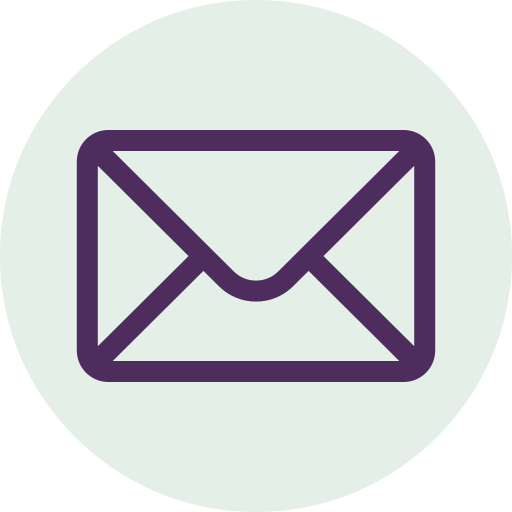 Icon of a purple envelope on a light background.