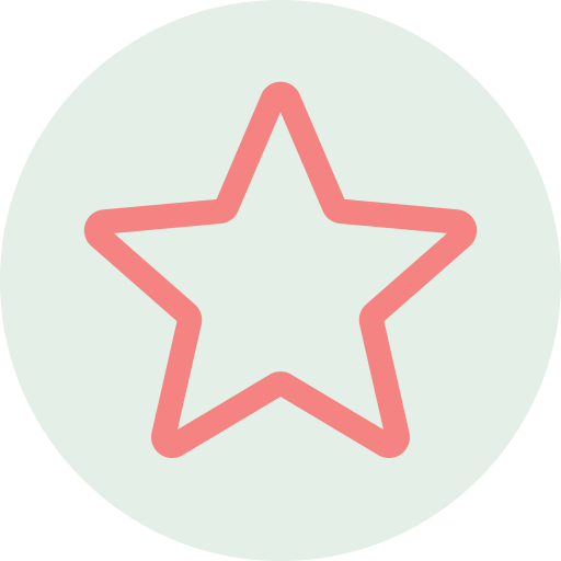 Pink outline of a star on a light background.