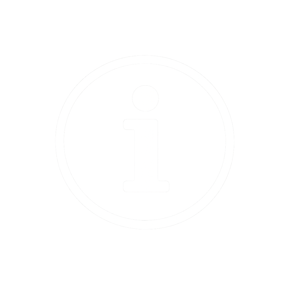 A black background with a white circle containing a lowercase 'i' symbol in the center.