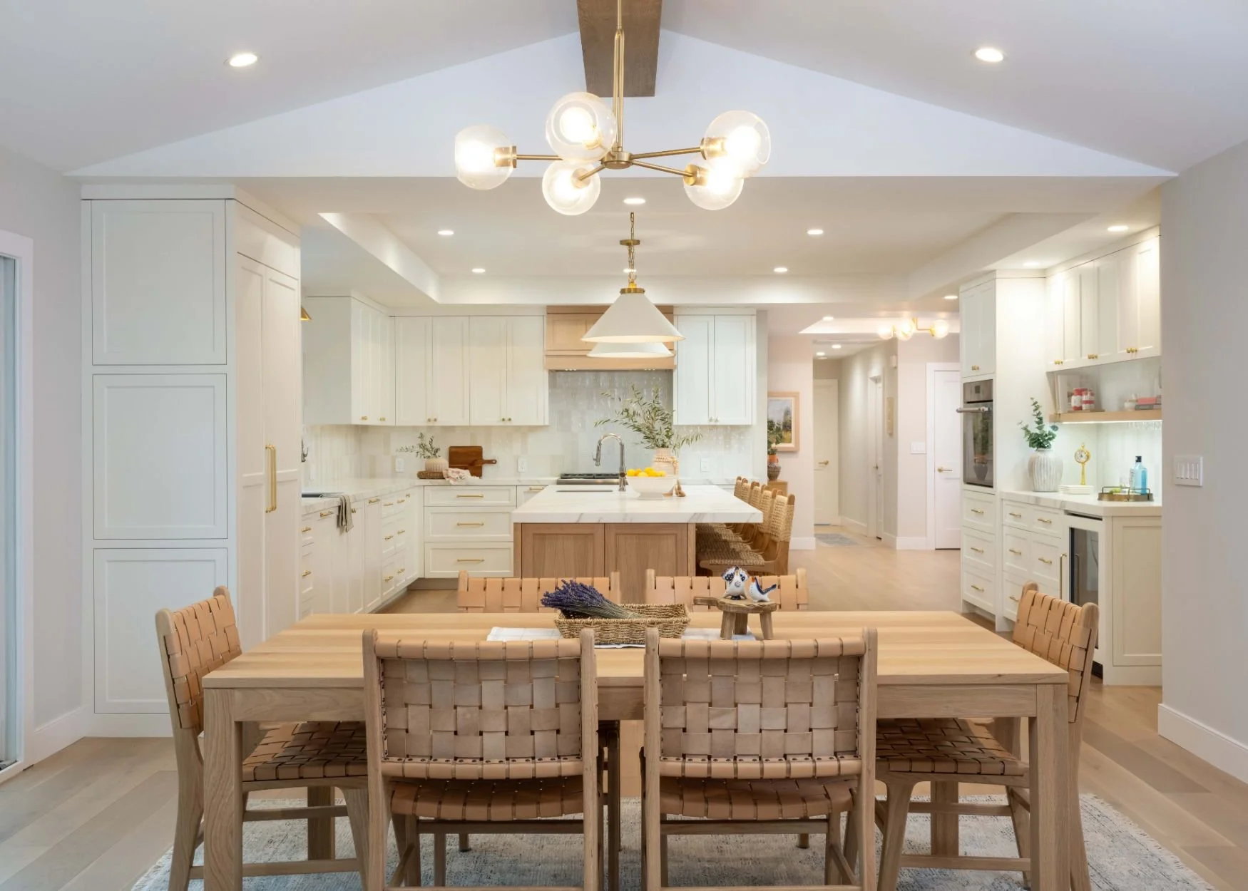 Great room with exposed oak beams