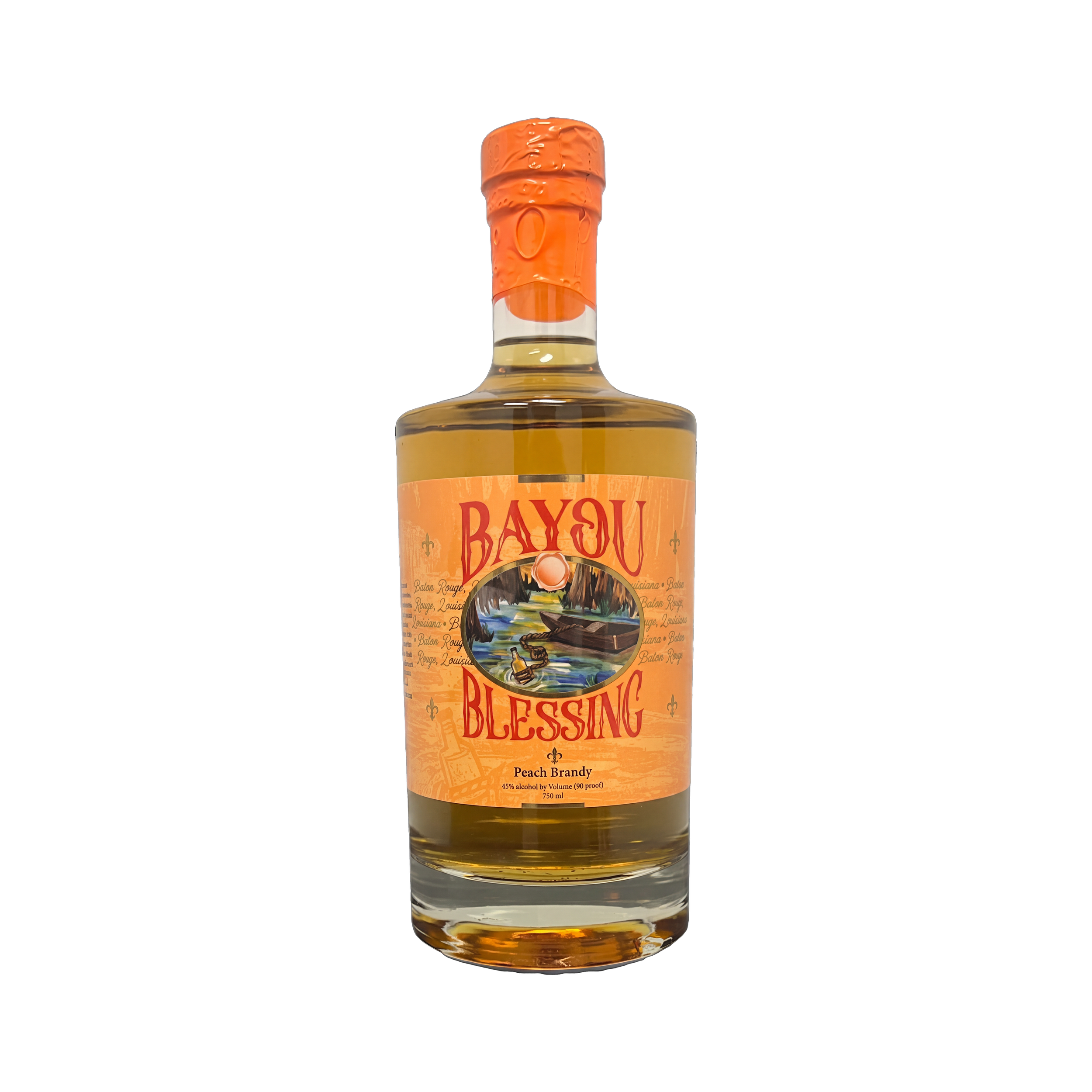 Distilled from locally sourced peaches, Bayou Blessing Peach Brandy captures the vibrant character and natural sweetness of ripe fruit while delivering a smooth, refined finish. Bright aromas of fresh peach are complemented by delicate notes of honey