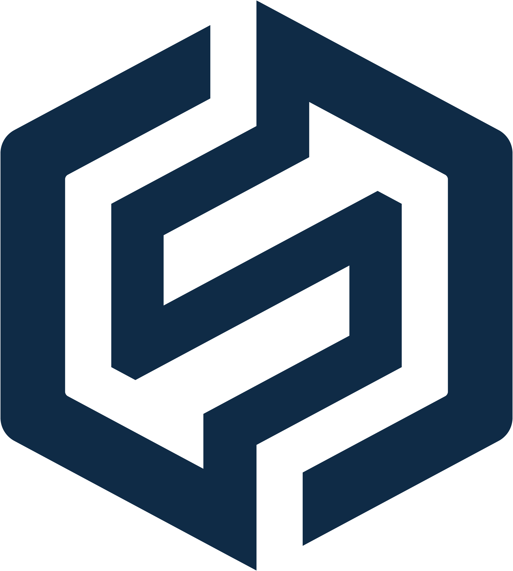 A 3D geometric rendering of a cube with a blue outline on a black background.