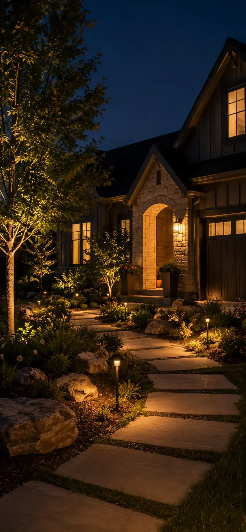 Lit Front Porch