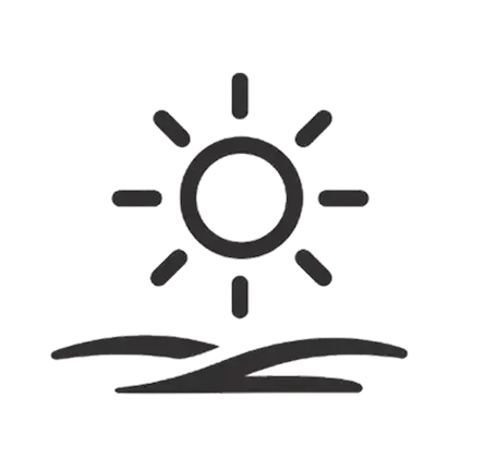 Sun and hills icon
