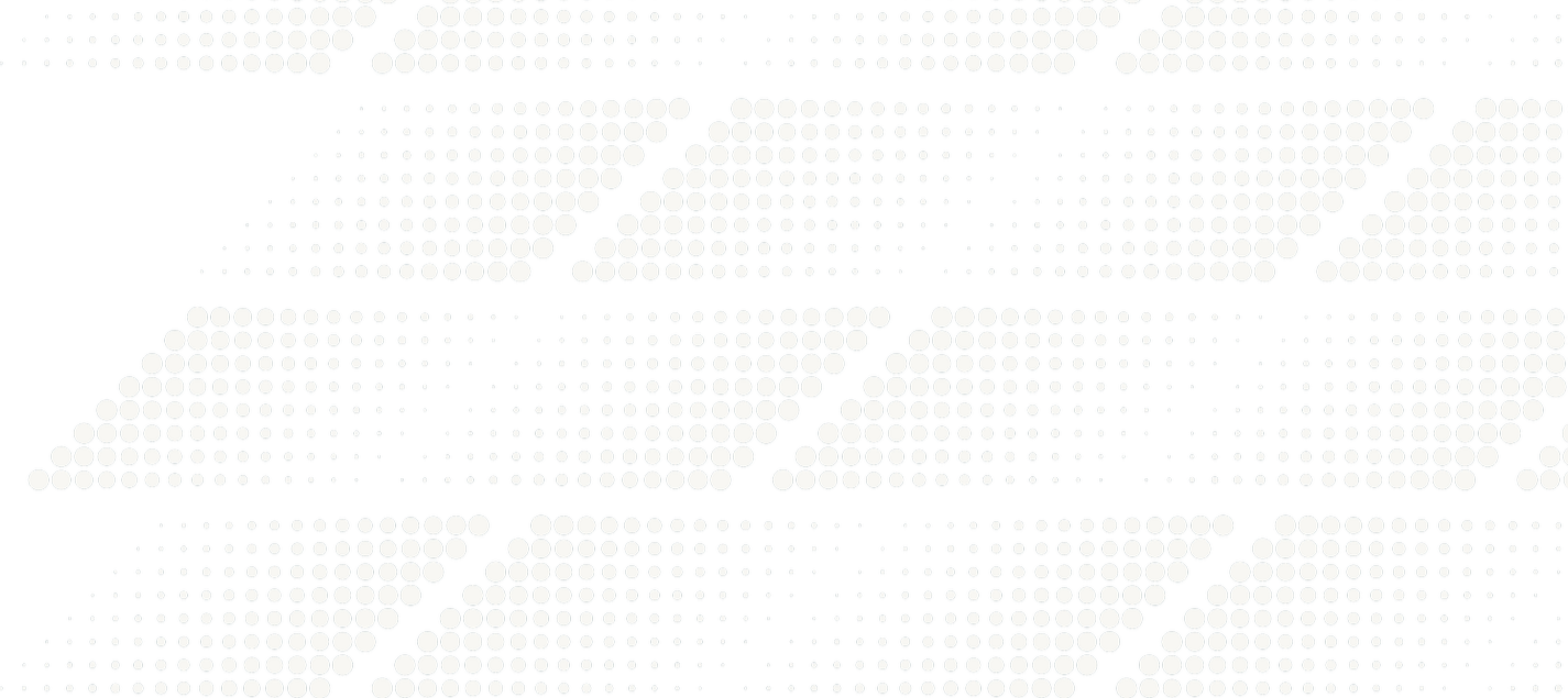 Stylized pattern of white dots against a black background, forming diagonal lines and geometric shapes.