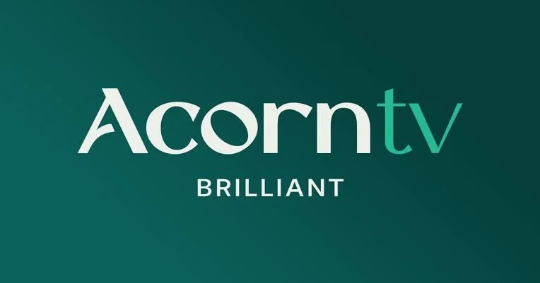 A logo for Acorn TV with the tagline BRILLIANT