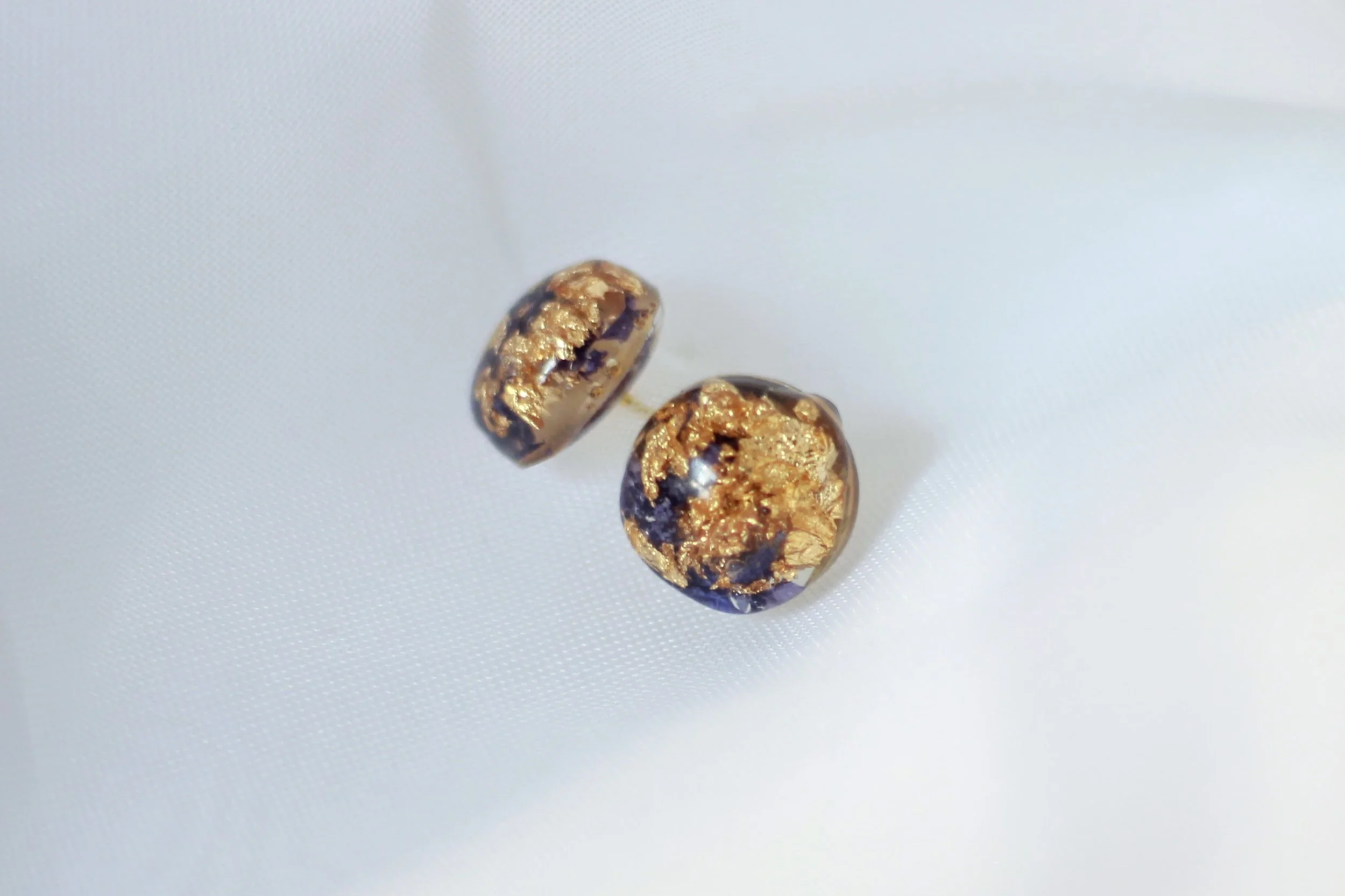 Midnight Blossom Round Studs