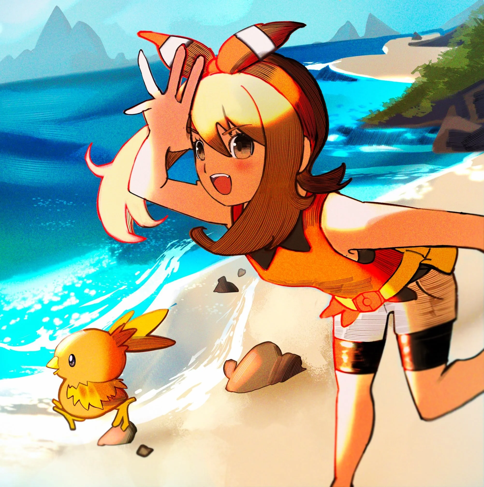 May and torchic @ Route 109!!!💛💛💛☀️

(I love mays oras design its so cute awbyw)

#pokemonart #pokemonomegaruby #pokegirl #hoenn