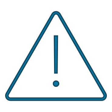 A blue warning triangle with an exclamation mark inside.