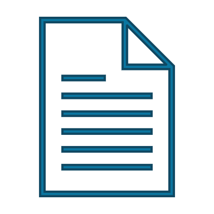 Icon of a document with lines of text and a folded corner.