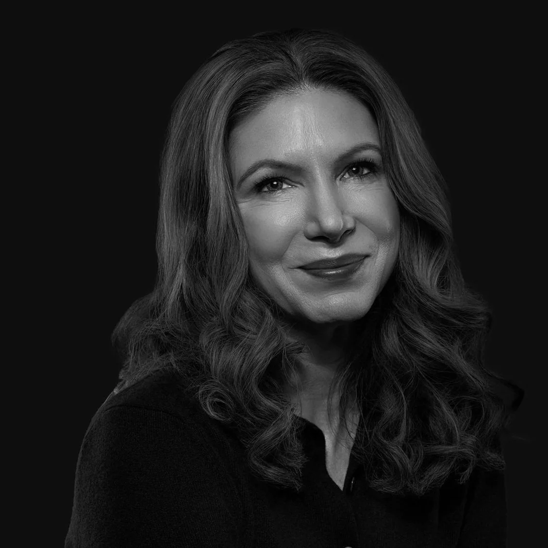 Black and white portrait of a woman.